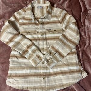 Columbia Women's Utility Jacket in Cream and Brown Stripes